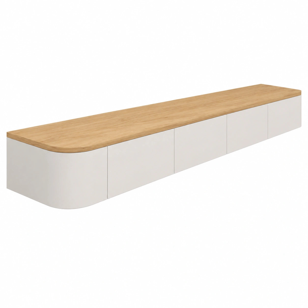 Mobile TV sospeso moderno in legno con ante – Unità da parete 120 cm per soggiorno e camera da letto – Ampio spazio di archiviazione elegante