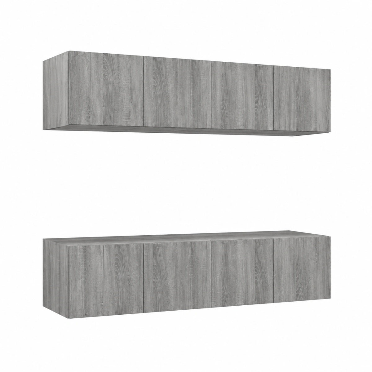 Set Mobili TV Moderni 4 pz in Legno Grigio Sonoma, Arredo Soggiorno con Base 80x30x30 cm