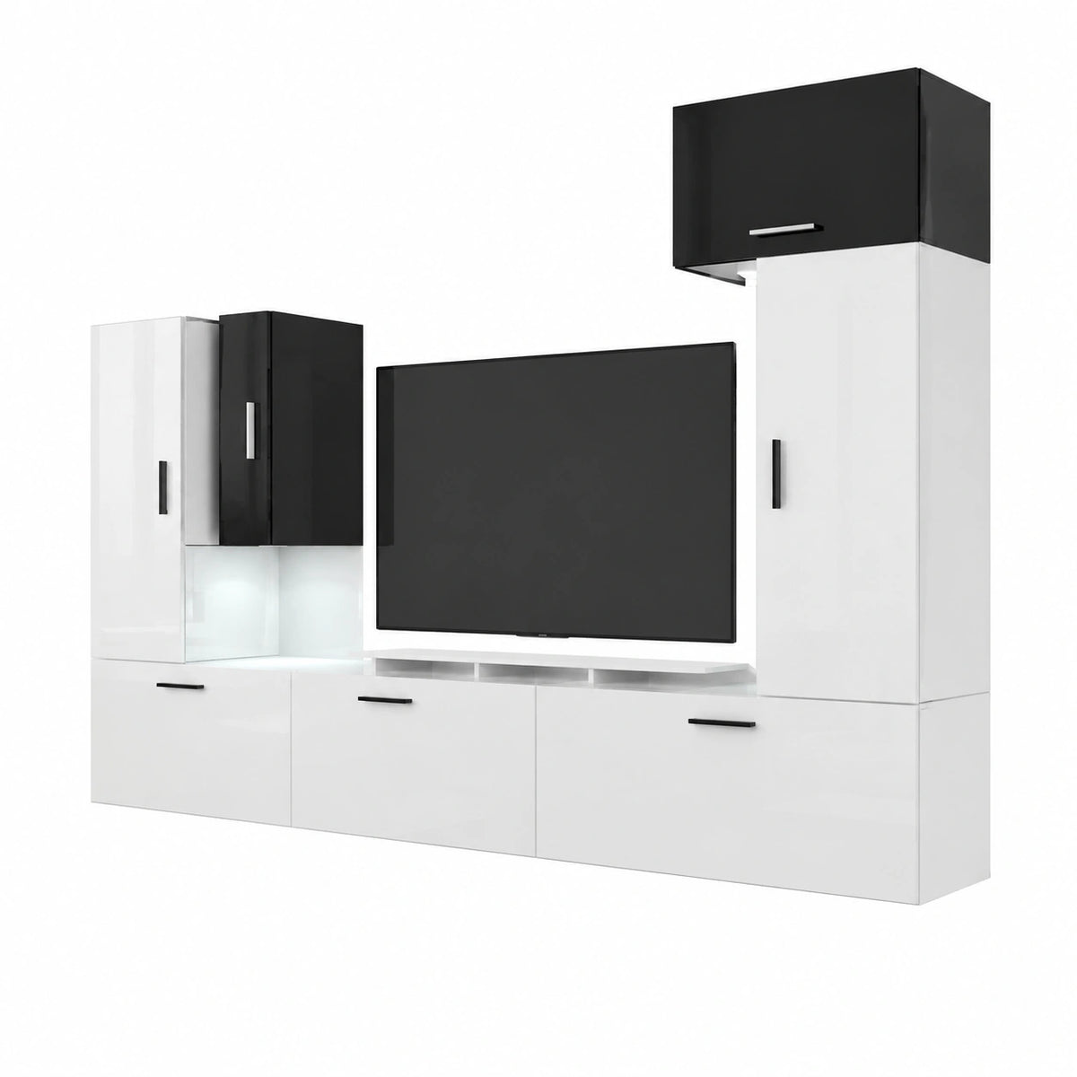 Soggiorno Moderno Futuristico con Mobile TV e Ripiani a LED RGB