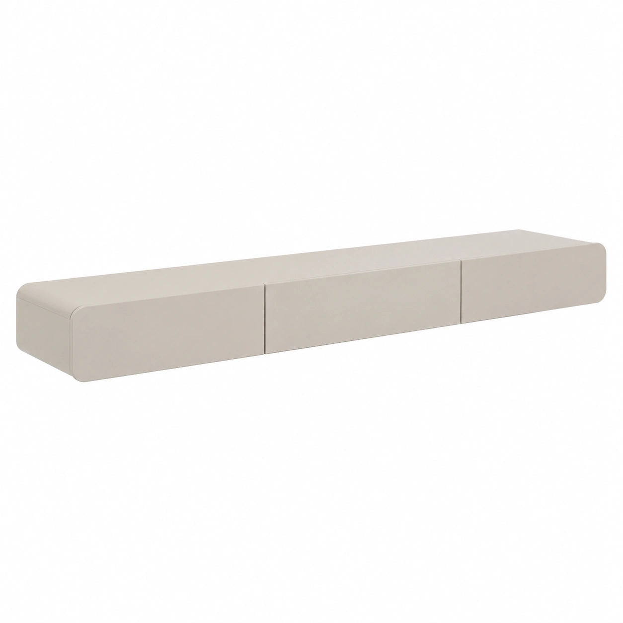 Mobile TV a Parete Moderno con Porta, Console Multimediale Sospesa in Legno Bianco, 180 cm