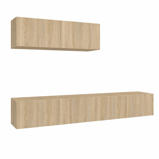 Mobile Porta TV Moderno in Rovere Sonoma 100x30x30 cm, Set 3 Pezzi per Soggiorno