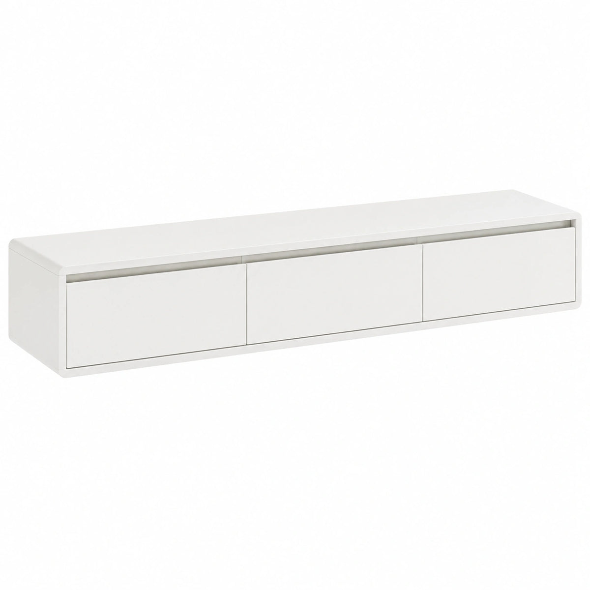 Unità TV da Parete Sospesa Moderna, Mobile per Soggiorno e Camera da Letto, 120 cm, Colore Bianco