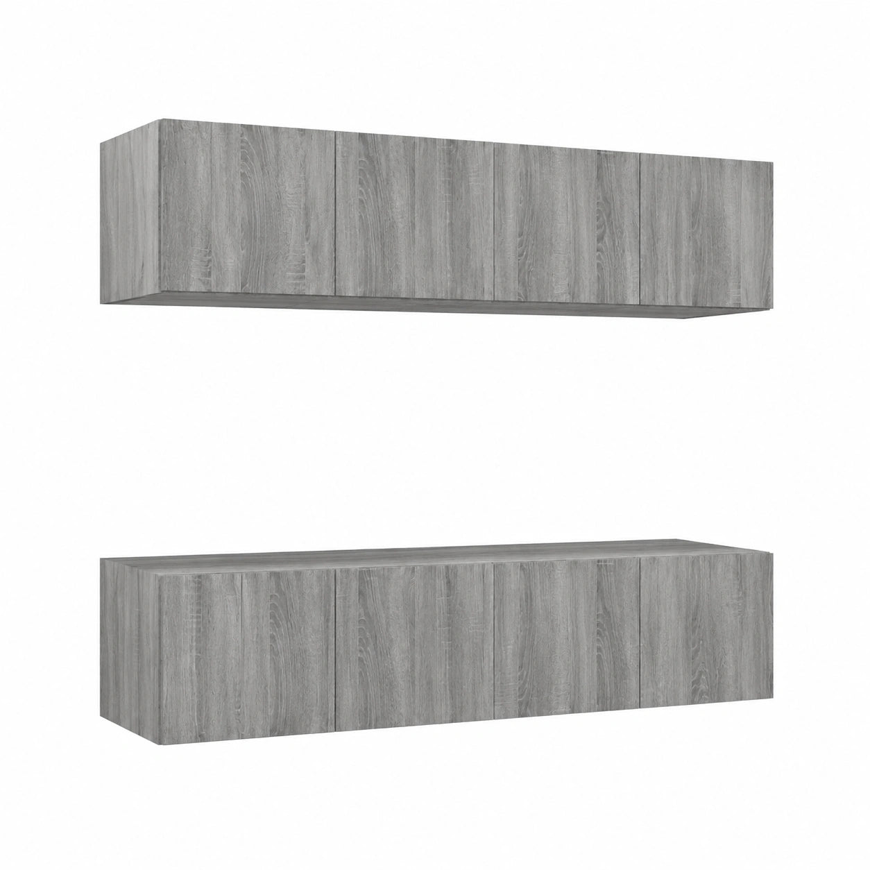 Set Mobili TV Moderni 4 pz in Legno Grigio Sonoma, Arredo Soggiorno con Base 80x30x30 cm
