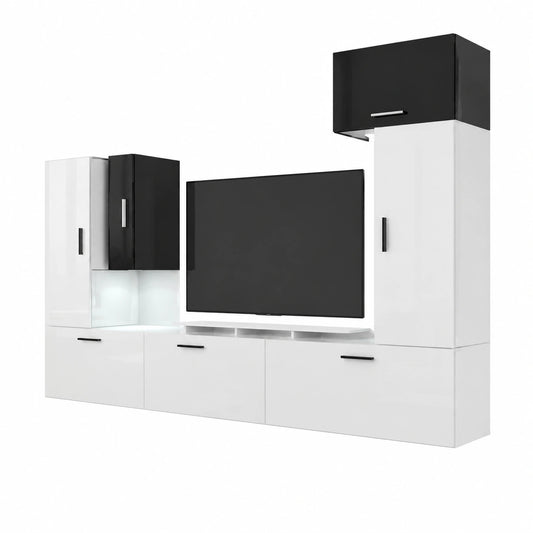 Soggiorno Moderno Futuristico con Mobile TV e Ripiani a LED RGB