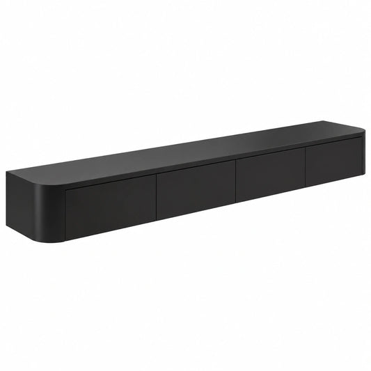 Mobile TV sospeso moderno con design elegante e spazio ottimizzato per il soggiorno (240 x 24 x 20 cm)